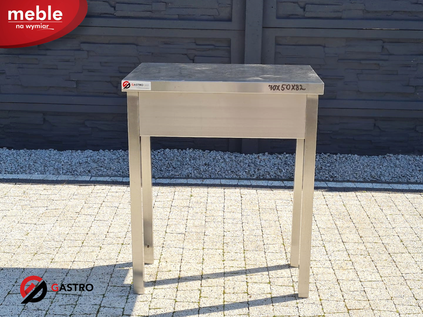 Stół gastronomiczny / Podstawa gastronomiczna ze stali nierdzewnej 700x500x820 - obrazek 2