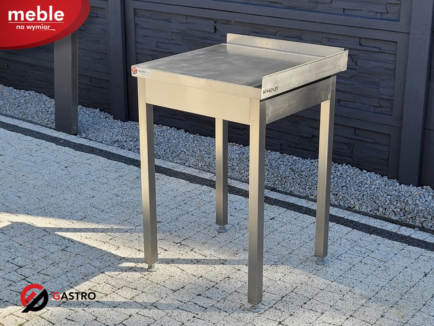 Stół gastronomiczny ze stali nierdzewnej 600x600x850 - obrazek 2