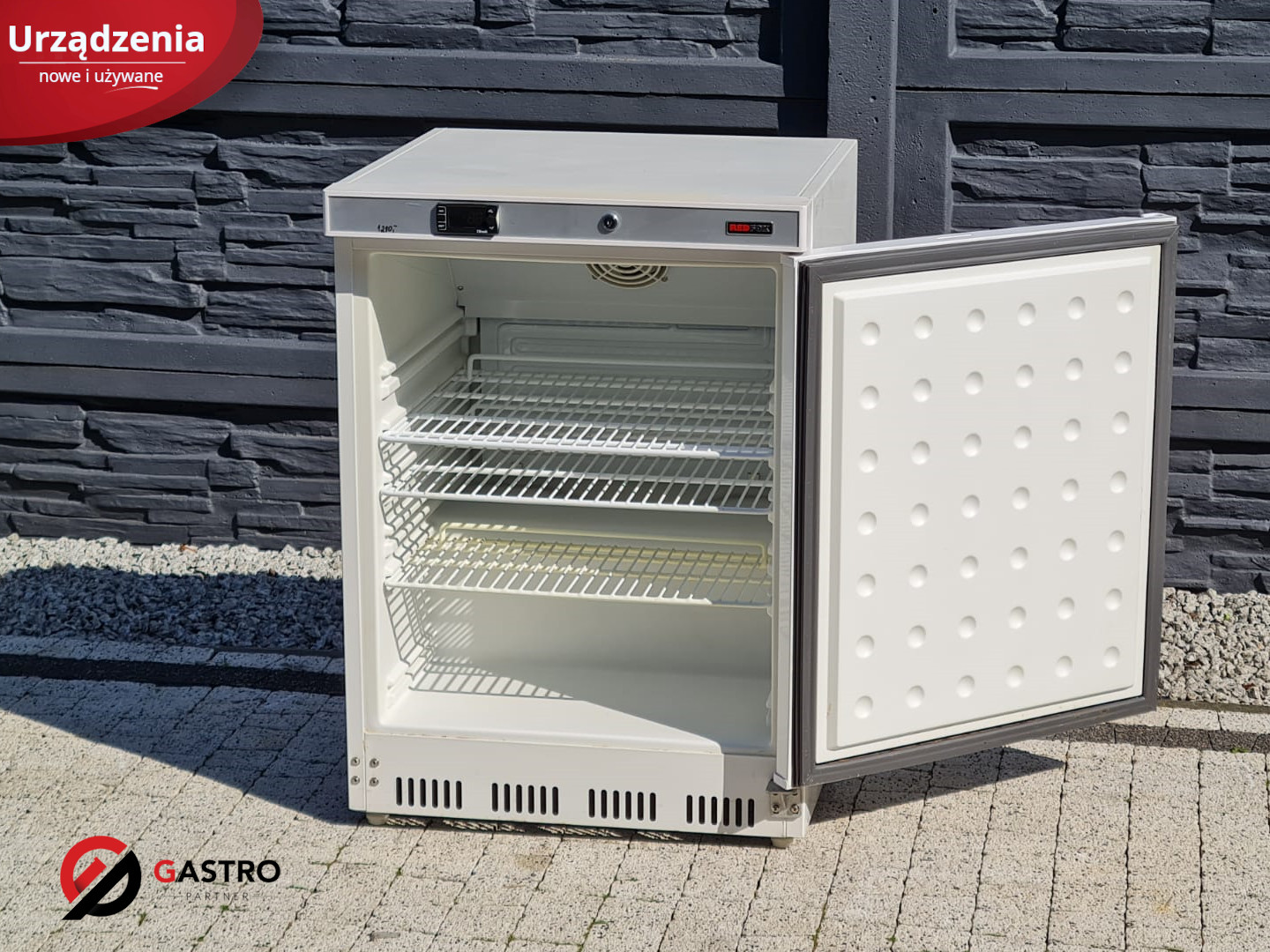 Szafa chłodnicza 1-drzwiowa, 130 l, 0,1 kW, 600x585x855 mm, biała | REDFOX, HR 200 - obrazek 3