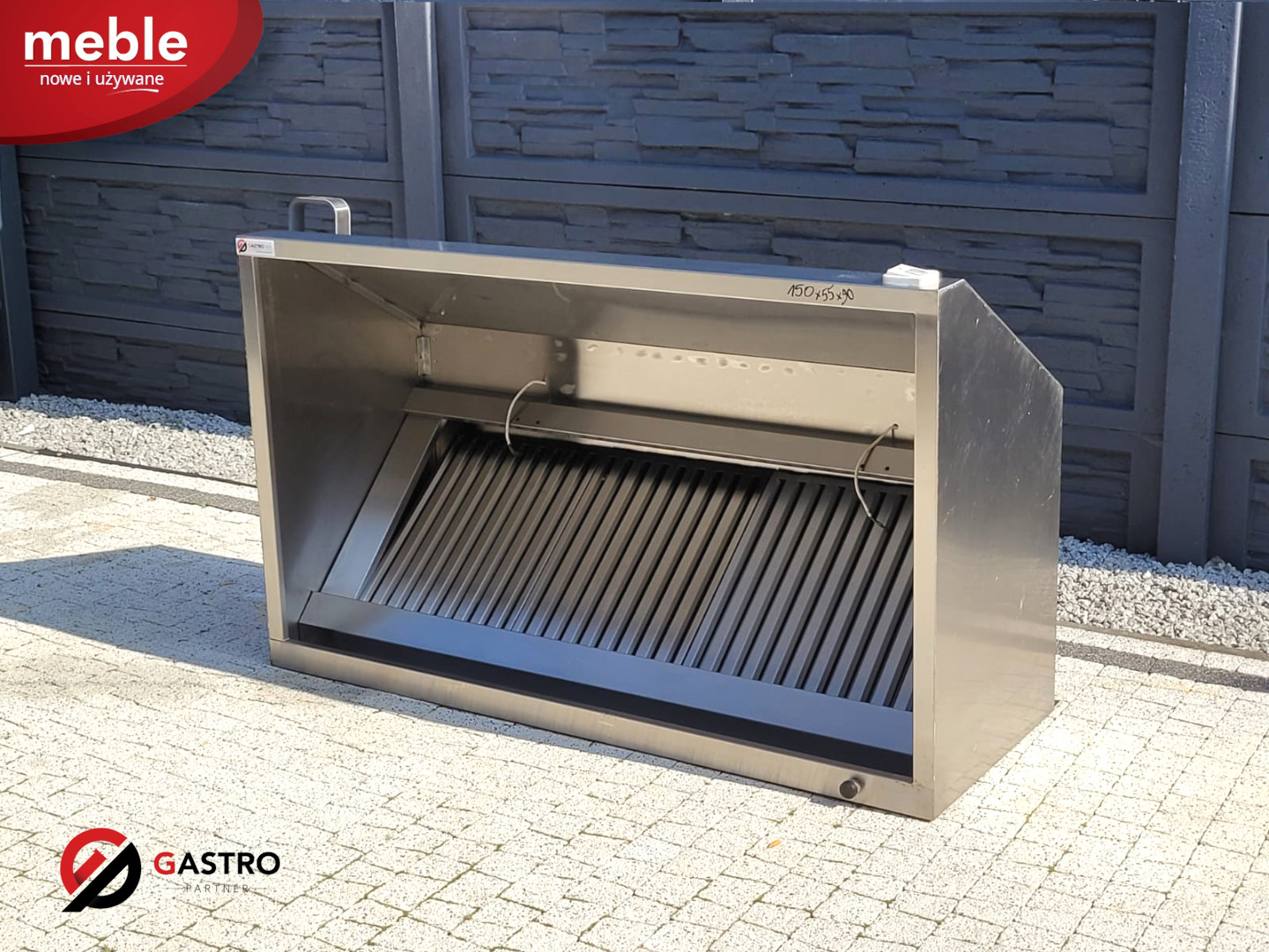 Okap gastronomiczny trapezowy, przyścienny Stalgast - 1500x550x900 - obrazek 2