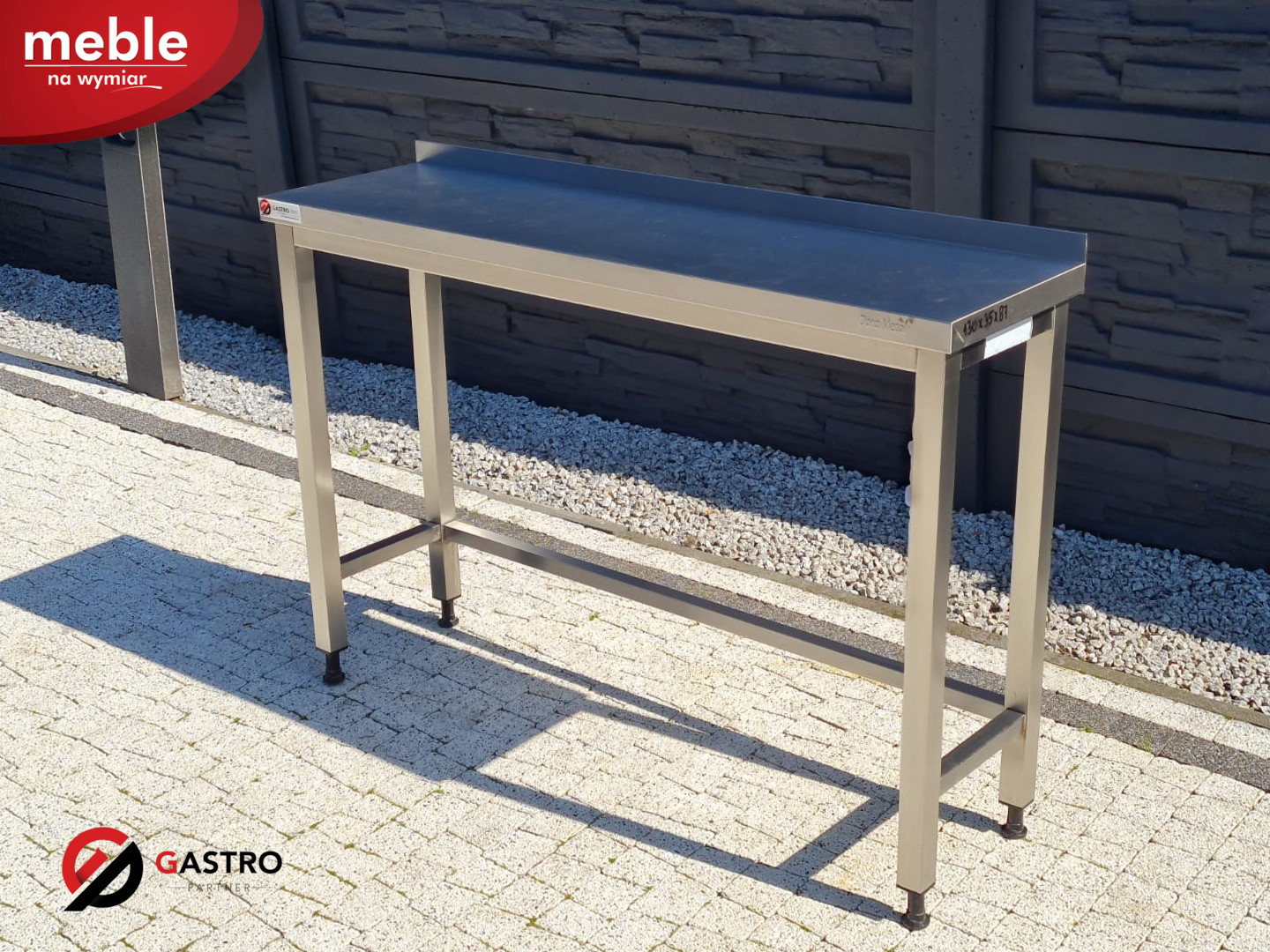 Stół gastronomiczny ze stali nierdzewnej 1300x350x850 - obrazek 3
