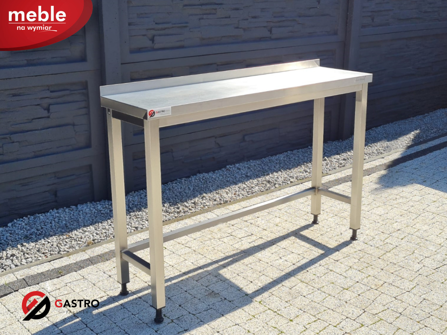 Stół gastronomiczny ze stali nierdzewnej 1300x350x850