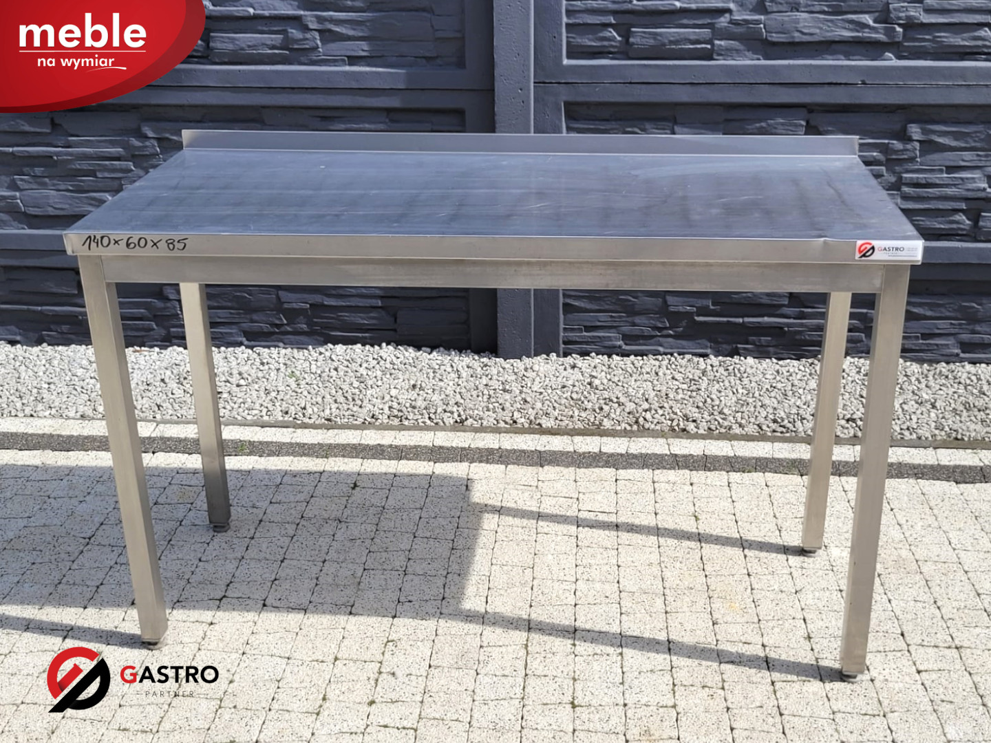 Stół gastronomiczny ze stali nierdzewnej 1400x600x850 - obrazek 2