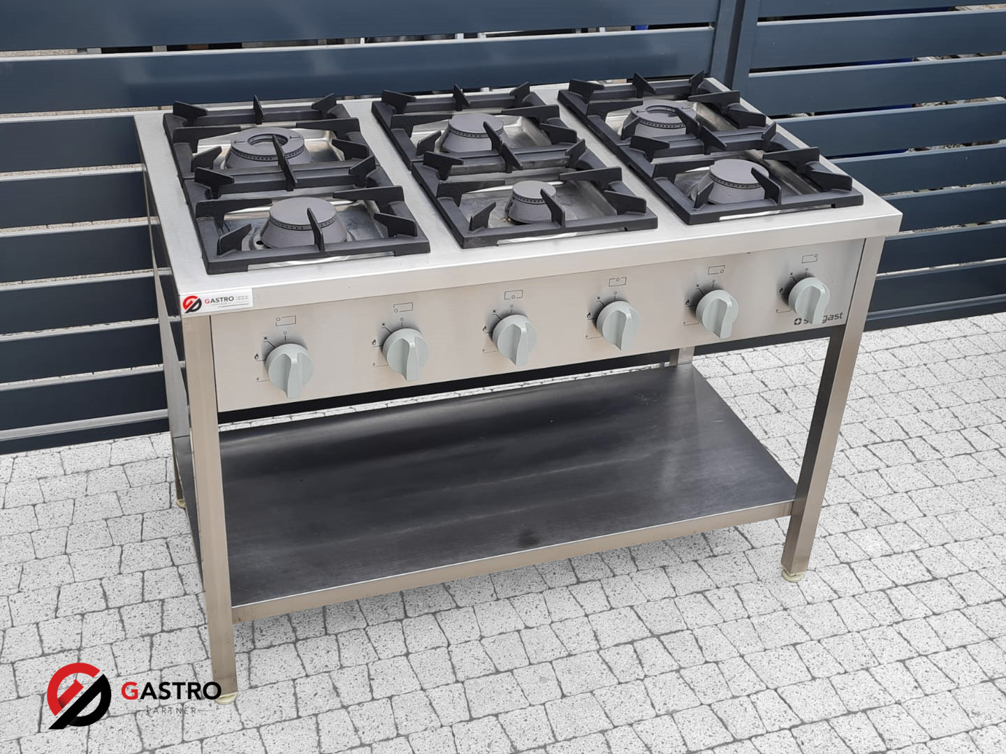 Kuchnia gazowa 6-palnikowa z półką 32,5 kW