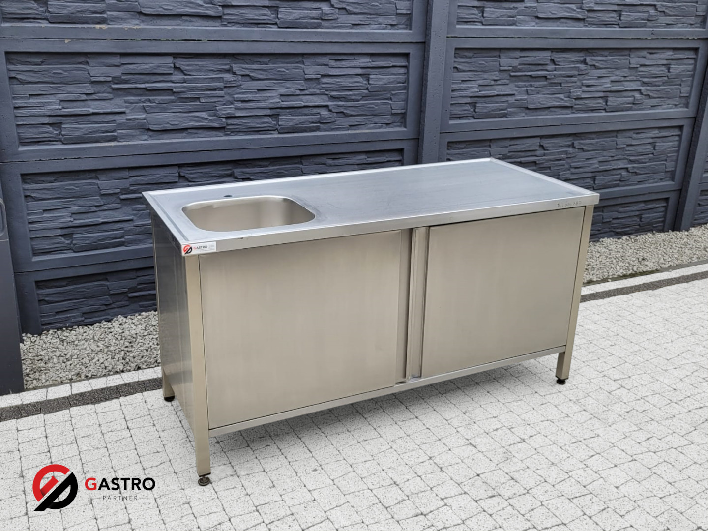 Zlew gastronomiczny 1-komorowy z szafką 160x70x85