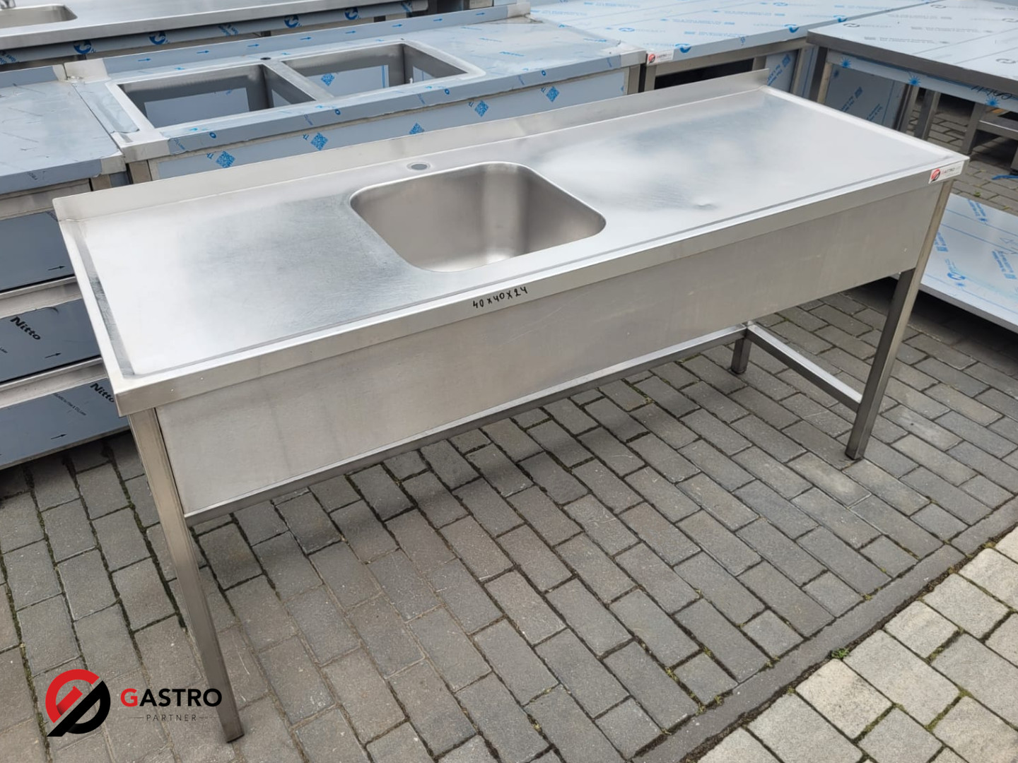 Zlew gastronomiczny 1 komorowy z ociekaczem 175x60x85 cm