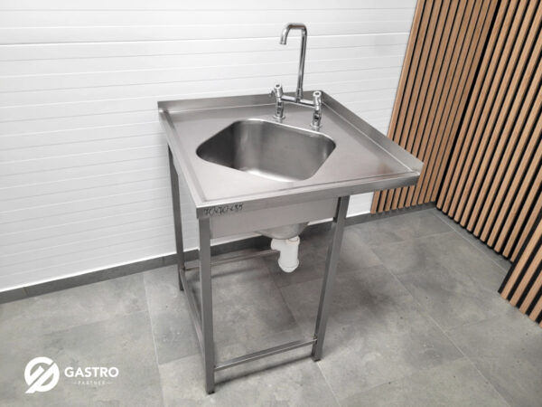 Zlew gastronomiczny narożny 70x70x85 cm