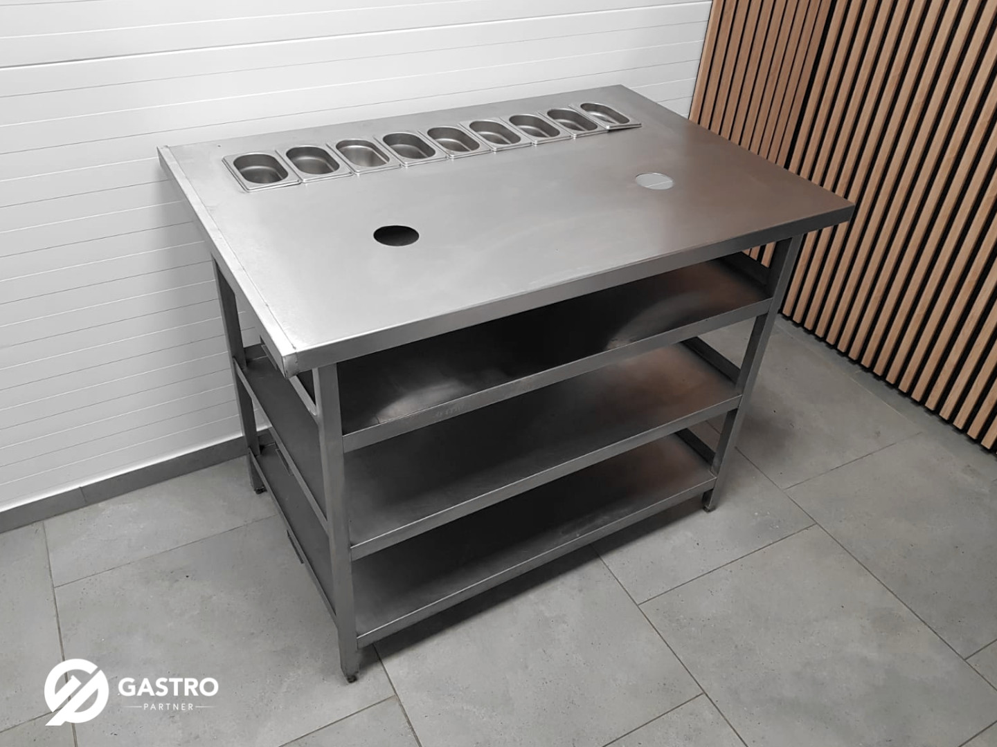 Stół roboczy z półkami ze stali nierdzewnej 120x80x90cm