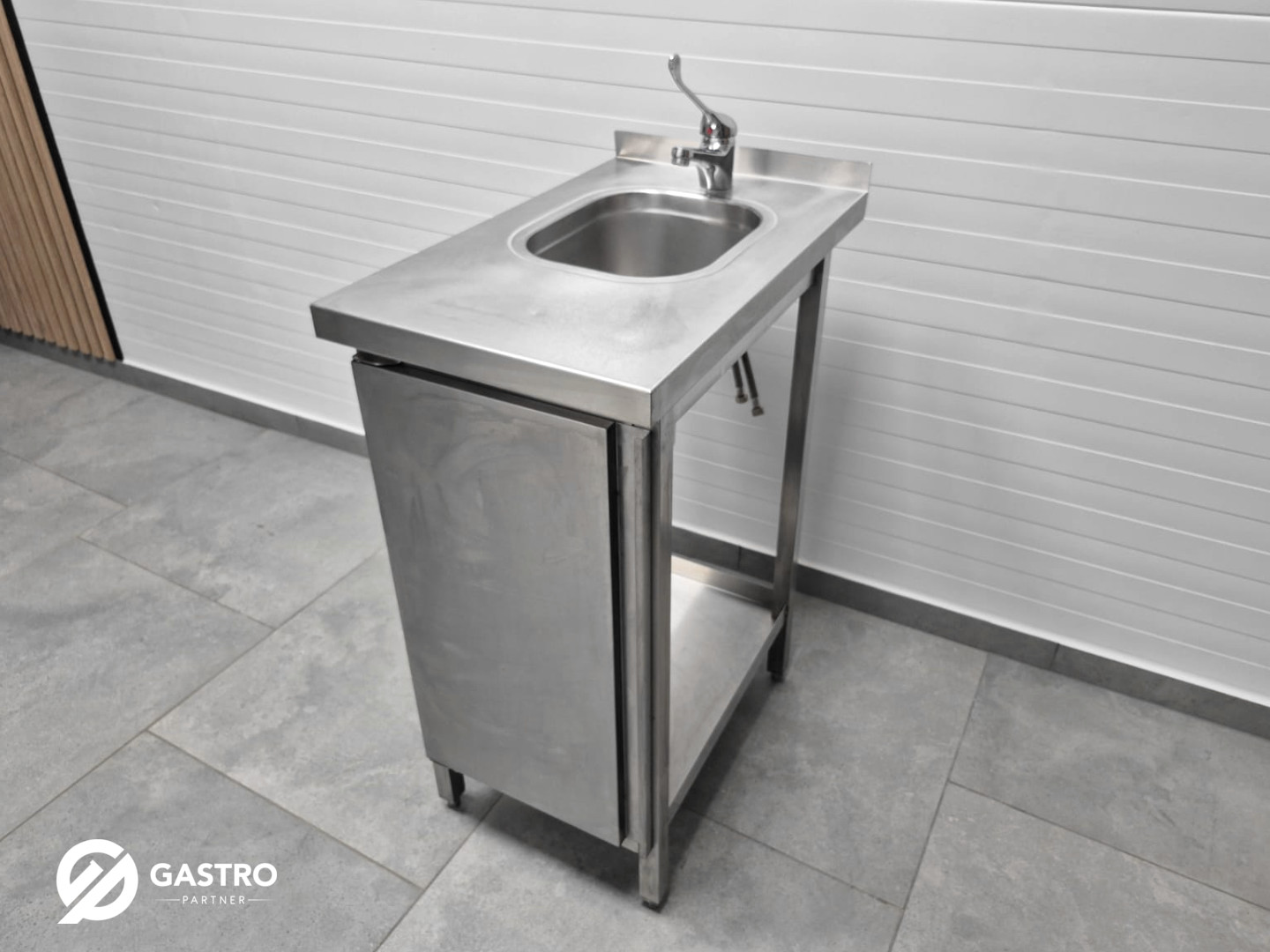 Zlew z szafką ze stali nierdzewnej 40x64x85