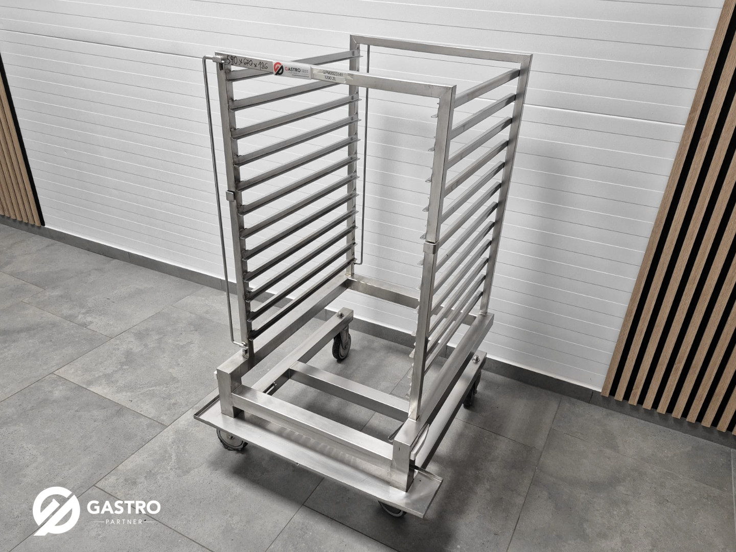 Wózek gastronomiczny, transportowy na pojemniki GN 1/1 ze stali nierdzewnej