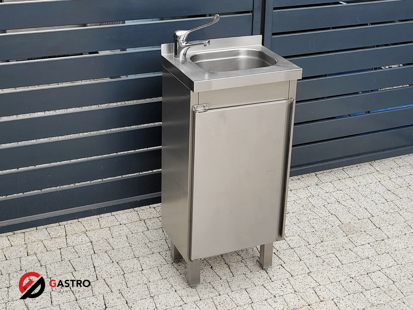 Zlew z szafką ze stali nierdzewnej 420x325x890 mm - obrazek 2