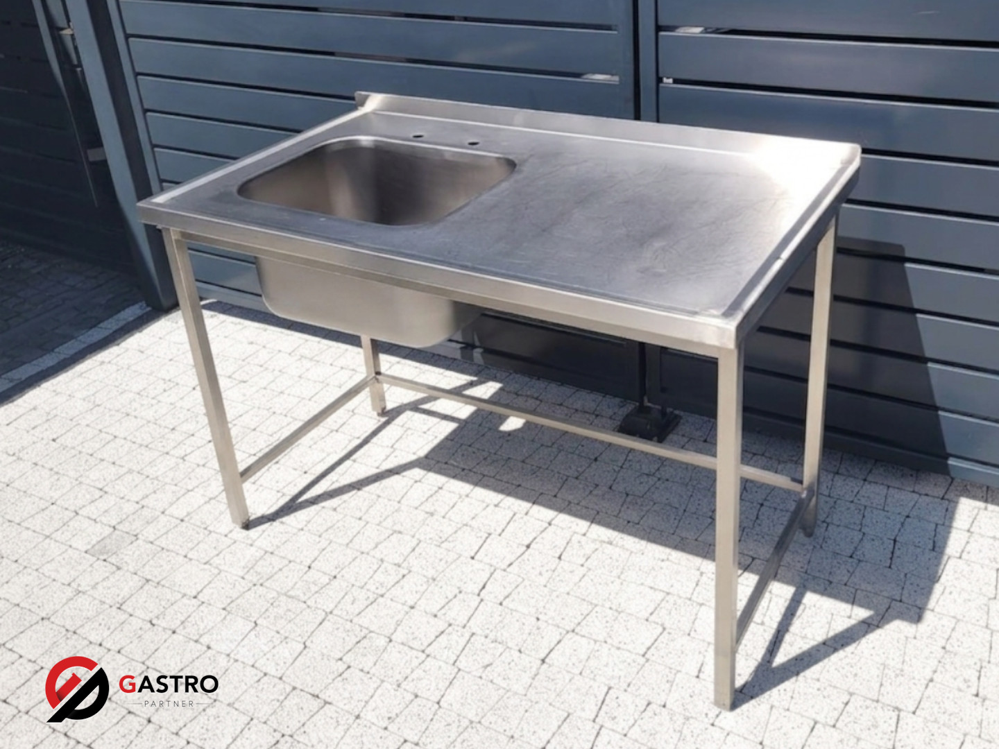 Zlew gastronomiczny 1-komorowy 125x70x85 cm - obrazek 2