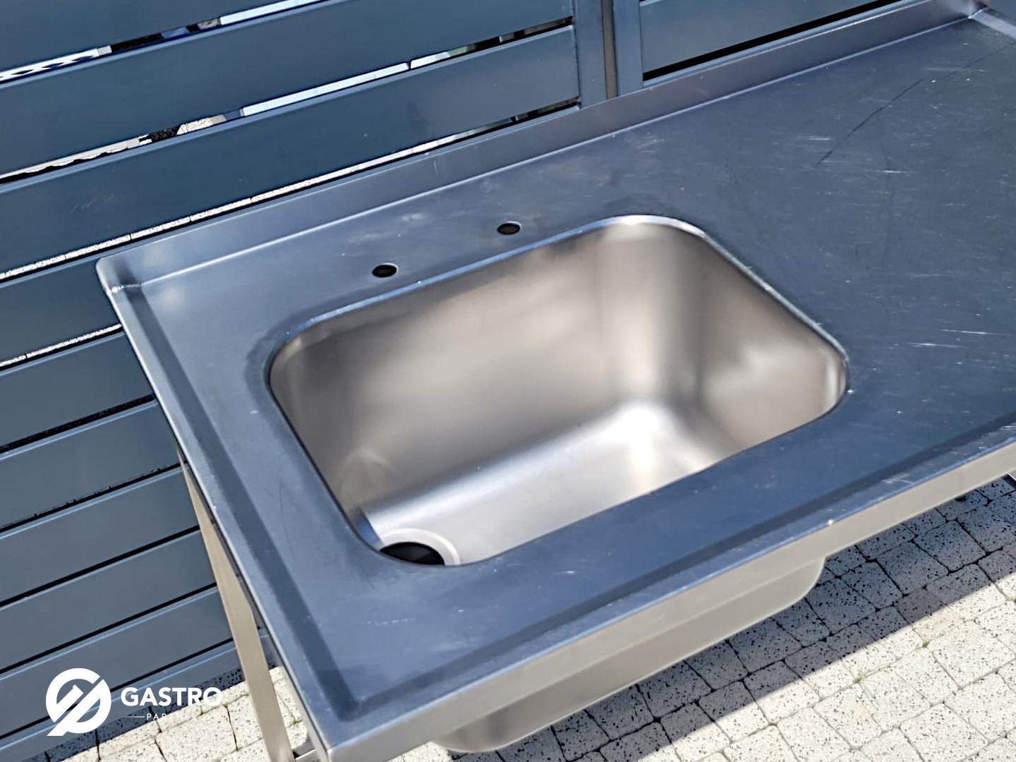 Zlew gastronomiczny 1-komorowy 125x70x85 cm - obrazek 3