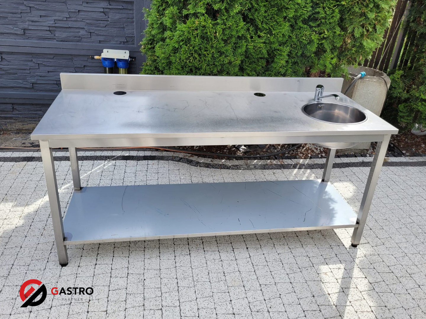 Zlew gastronomiczny 1-komorowy 190x70x85 cm - obrazek 2