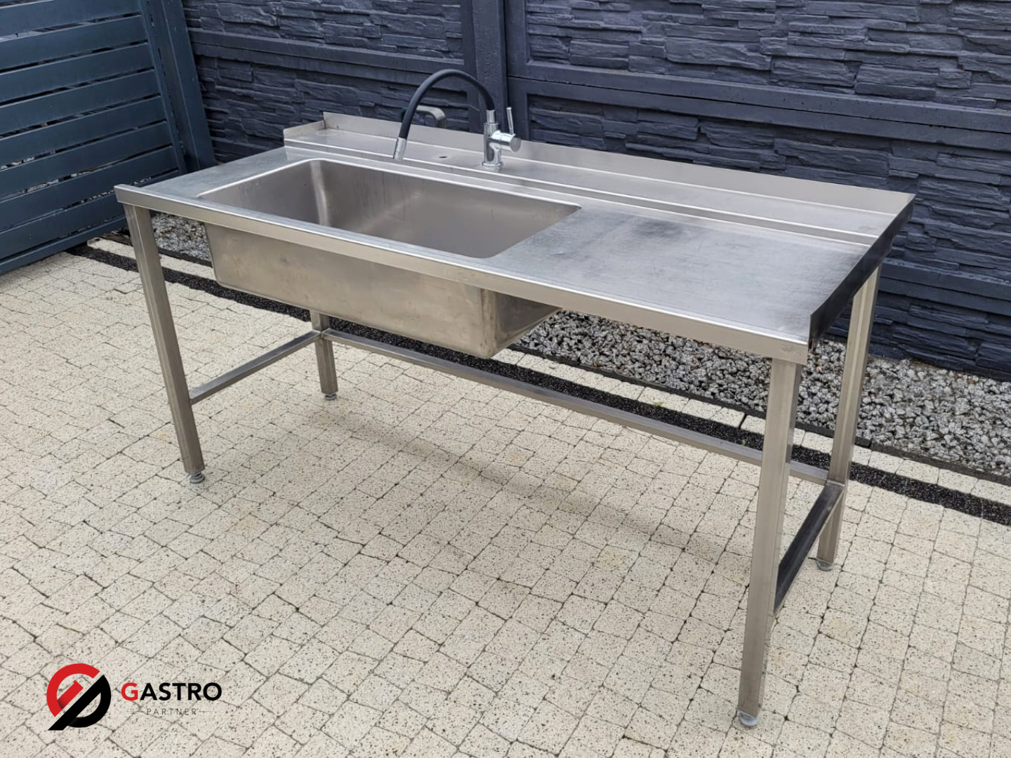 Zlew gastronomiczny 1-komorowy 170x70x85 cm - obrazek 2