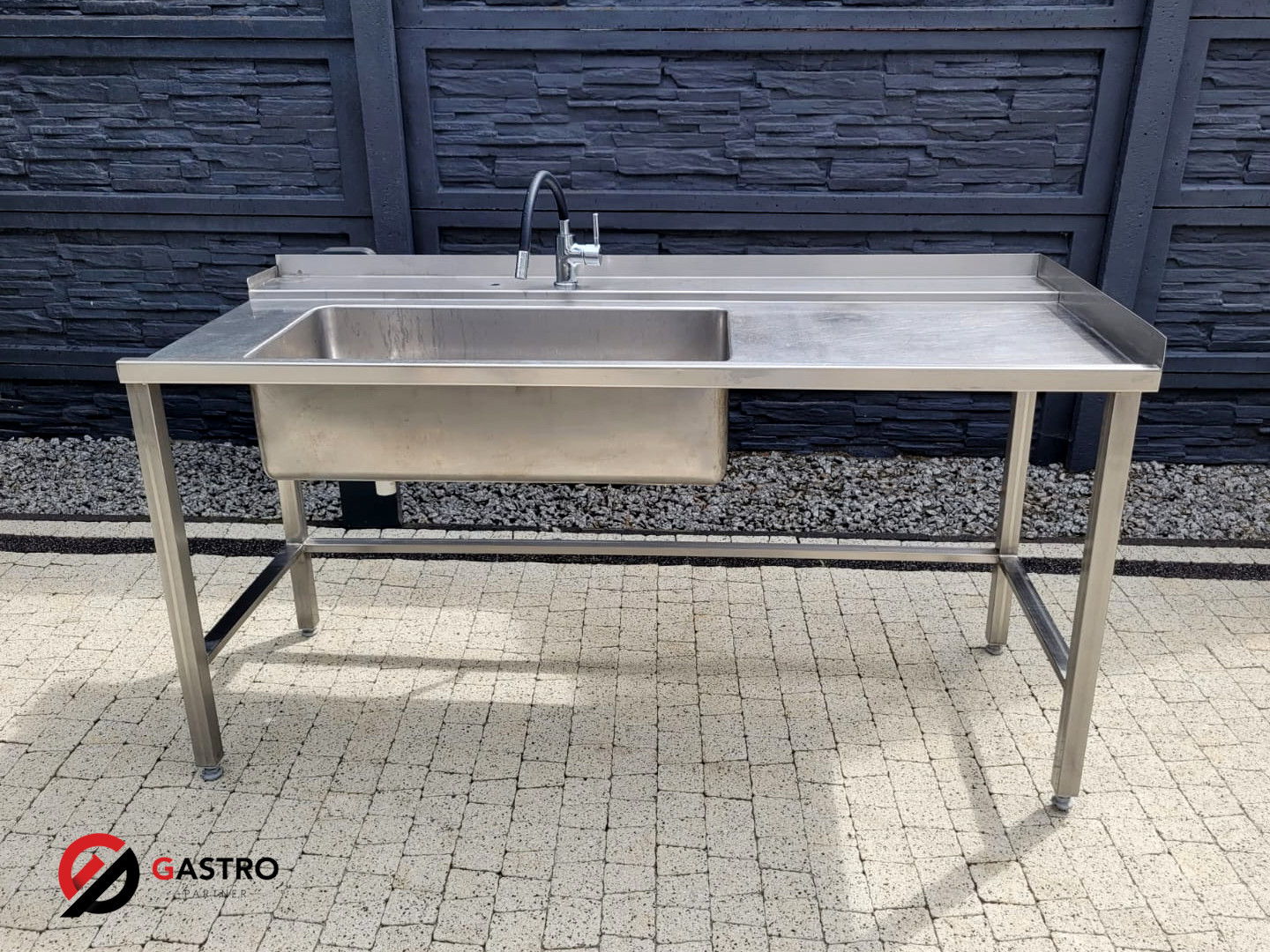 Zlew gastronomiczny 1-komorowy 170x70x85 cm - obrazek 3