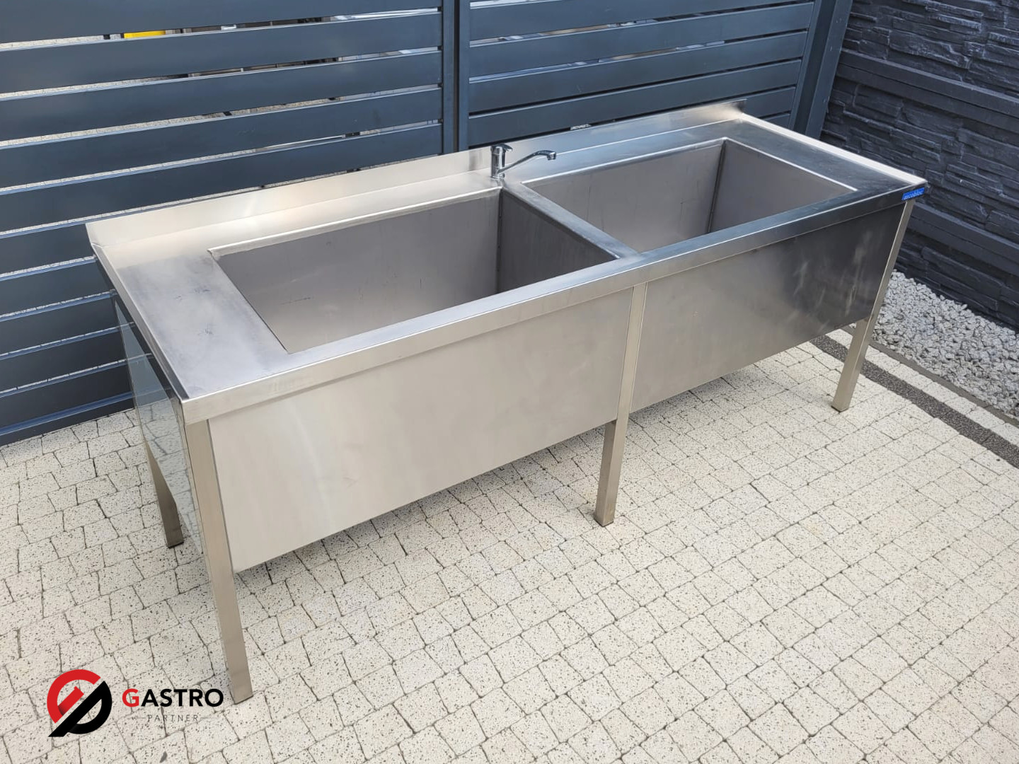 Basen gastronomiczny 2-kom 210x70x85 cm - obrazek 2